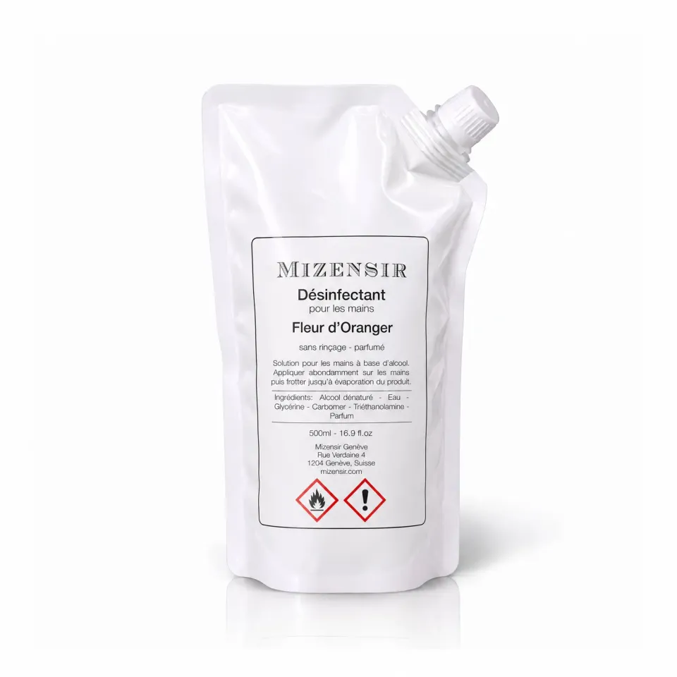Mizensir Fleur d'Oranger hånddesinfektion refill 500 ml neroli